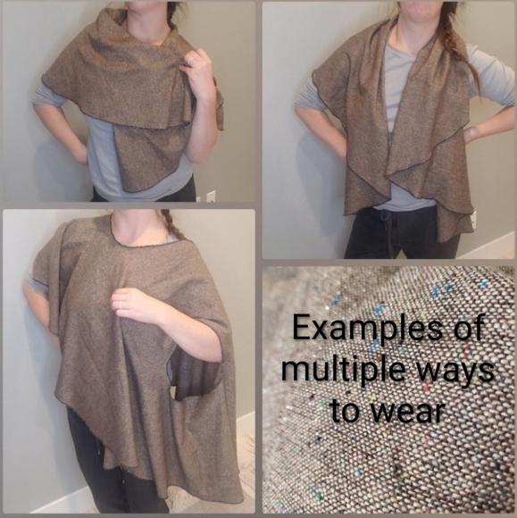 Multiwear Reworked Fabric (linen?) Top (Small shop) One Size Fits Most - Picture 2 of 2